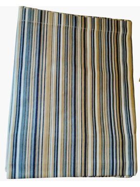 Home Trends Navy Chino Stripe Valance 60 x 16 Cotton Curtain Panel Drape